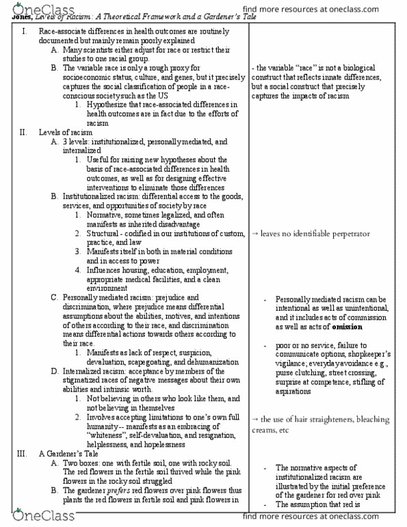 WOMENSTD 220 Chapter Notes - Chapter week 4 pt 2/2: Internalized Racism, Scapegoating, Hypothesis thumbnail